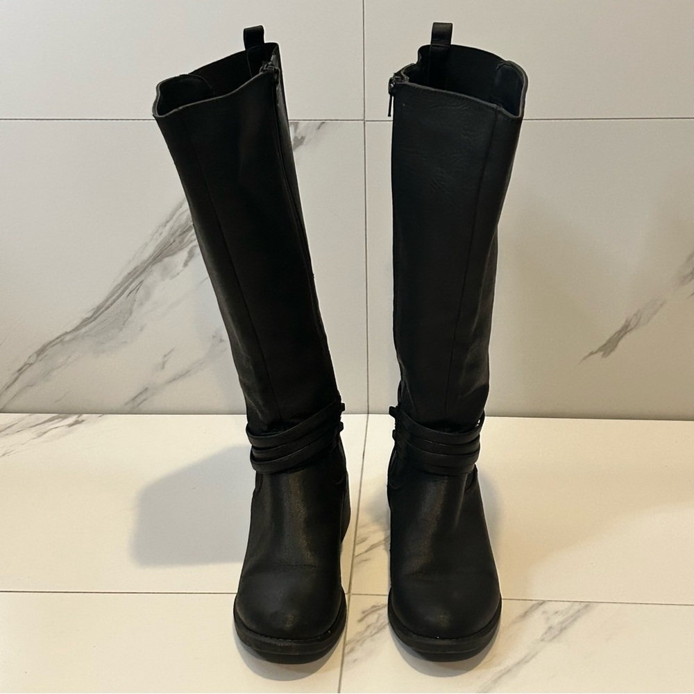 White Mountain Black Tall Boots Size 6.5 Wide - Picture 3 of 8